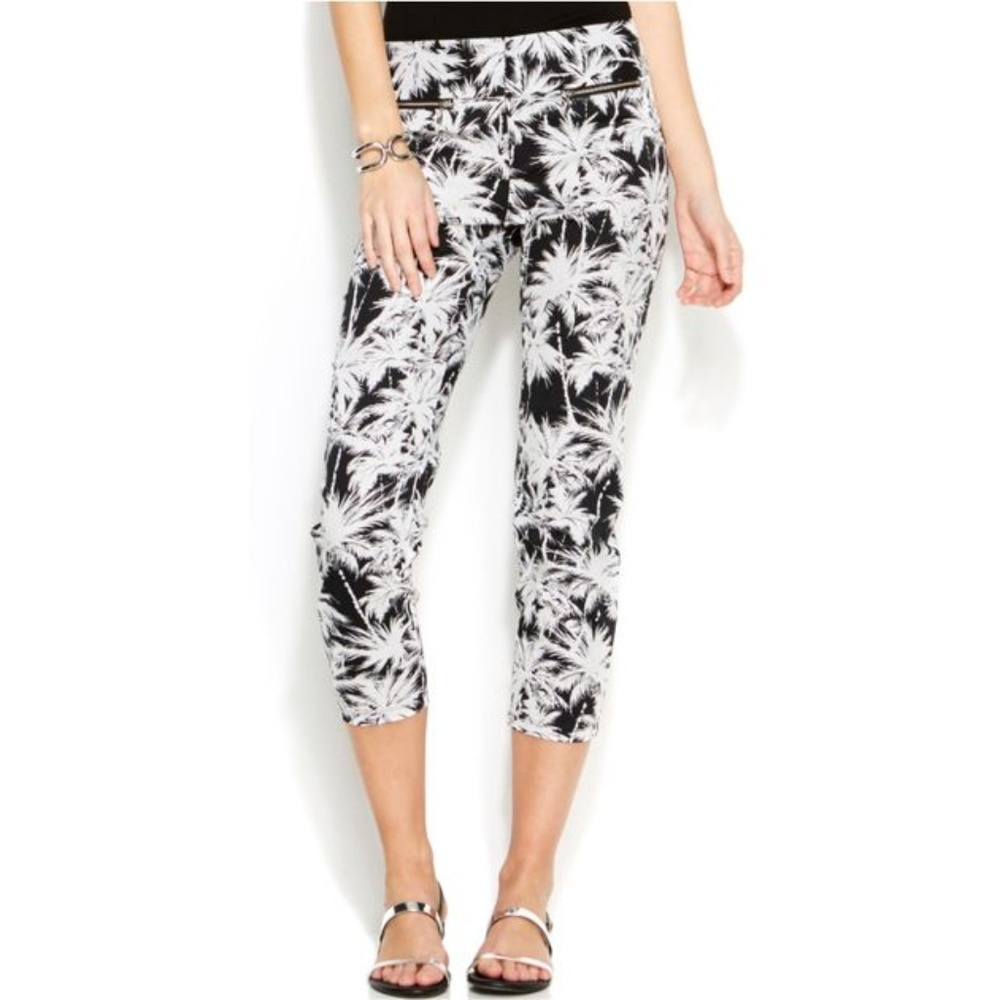 New Inc Palm Sunset Skinny Cropped Pants